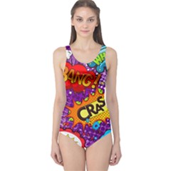 Crash Bang Adventure Time Art Boom Graffiti One Piece Swimsuit by Bedest