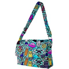 Graffiti Pop Art Crazy Retro Full Print Messenger Bag (l) by Bedest