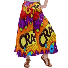 Crash Bang Adventure Time Art Boom Graffiti Women s Satin Palazzo Pants by Bedest