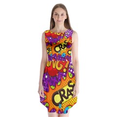 Crash Bang Adventure Time Art Boom Graffiti Sleeveless Chiffon Dress   by Bedest