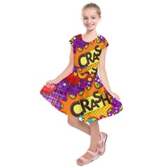 Crash Bang Adventure Time Art Boom Graffiti Kids  Short Sleeve Dress by Bedest