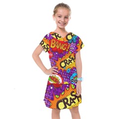 Crash Bang Adventure Time Art Boom Graffiti Kids  Drop Waist Dress by Bedest