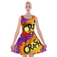 Crash Bang Adventure Time Art Boom Graffiti Velvet Skater Dress by Bedest