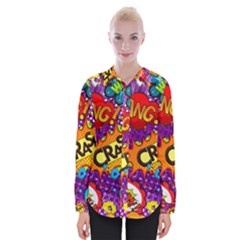 Crash Bang Adventure Time Art Boom Graffiti Womens Long Sleeve Shirt