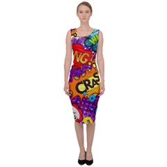 Crash Bang Adventure Time Art Boom Graffiti Sleeveless Pencil Dress by Bedest