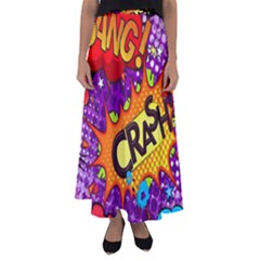 Crash Bang Adventure Time Art Boom Graffiti Flared Maxi Skirt