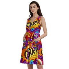 Crash Bang Adventure Time Art Boom Graffiti Sleeveless Dress With Pocket by Bedest