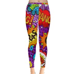 Crash Bang Adventure Time Art Boom Graffiti Inside Out Leggings by Bedest