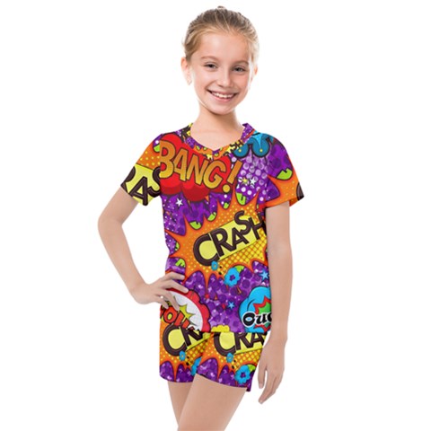 Crash Bang Adventure Time Art Boom Graffiti Kids  Mesh T-shirt And Shorts Set by Bedest