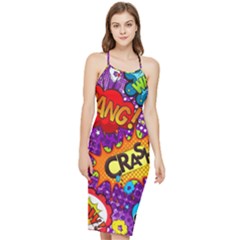 Crash Bang Adventure Time Art Boom Graffiti Bodycon Cross Back Summer Dress by Bedest