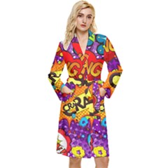 Crash Bang Adventure Time Art Boom Graffiti Long Sleeve Velvet Robe by Bedest