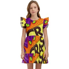 Crash Bang Adventure Time Art Boom Graffiti Kids  Winged Sleeve Dress by Bedest