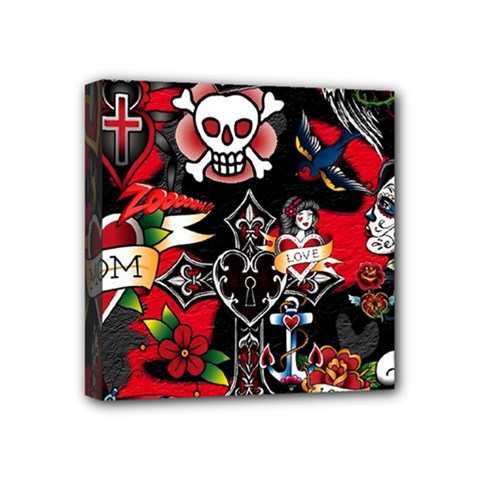 Graffiti Tatoo Skate Art Boom Mini Canvas 4  X 4  (stretched) by Bedest