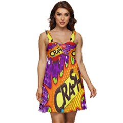 Crash Bang Adventure Time Art Boom Graffiti Ruffle Strap Babydoll Chiffon Dress by Bedest