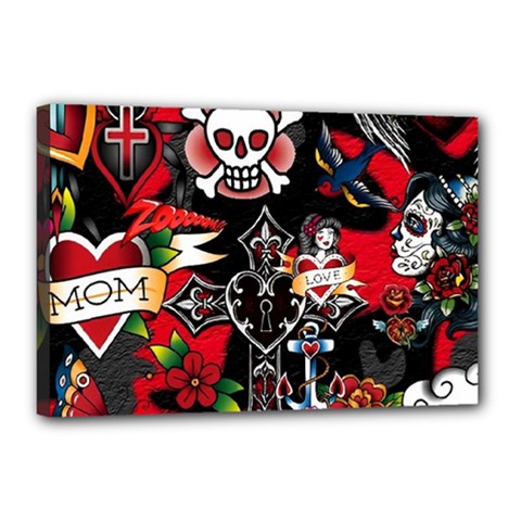 Graffiti Tatoo Skate Art Boom Canvas 18  X 12  (stretched) by Bedest