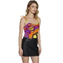 Crash Bang Adventure Time Art Boom Graffiti Flowy Camisole Tie Up Top View3