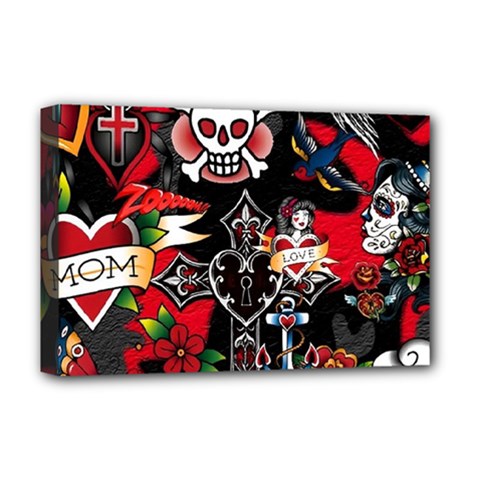 Graffiti Tatoo Skate Art Boom Deluxe Canvas 18  X 12  (stretched) by Bedest