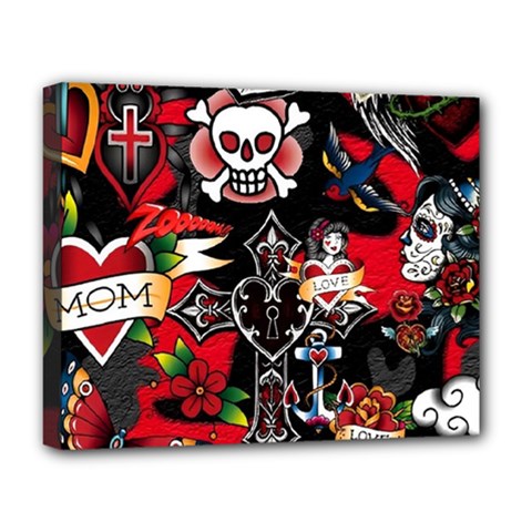 Graffiti Tatoo Skate Art Boom Deluxe Canvas 20  X 16  (stretched) by Bedest