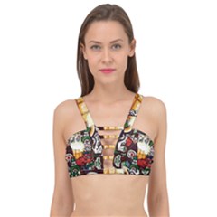 Graffiti Go Art Cage Up Bikini Top by Bedest