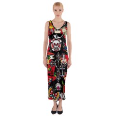 Graffiti Tatoo Skate Art Boom Fitted Maxi Dress by Bedest