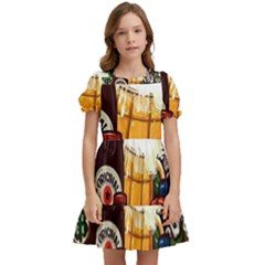 Graffiti Go Art Kids  Puff Sleeved Dress