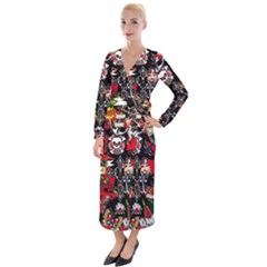 Graffiti Tatoo Skate Art Boom Velvet Maxi Wrap Dress by Bedest