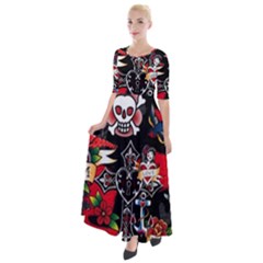 Graffiti Tatoo Skate Art Boom Half Sleeves Maxi Dress by Bedest