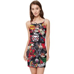 Graffiti Tatoo Skate Art Boom Summer Tie Front Dress by Bedest