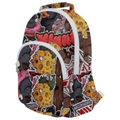 Stickerbomb Crazy Graffiti Graphite Monster Rounded Multi Pocket Backpack by Bedest