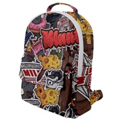 Stickerbomb Crazy Graffiti Graphite Monster Flap Pocket Backpack (small) by Bedest