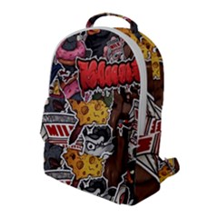 Stickerbomb Crazy Graffiti Graphite Monster Flap Pocket Backpack (large) by Bedest