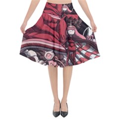 Adventure Time Cartoon Flared Midi Skirt