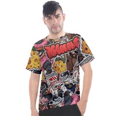 Stickerbomb Crazy Graffiti Graphite Monster Men s Sport Top by Bedest