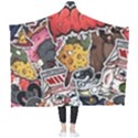 Stickerbomb Crazy Graffiti Graphite Monster Wearable Blanket View2