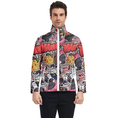 Stickerbomb Crazy Graffiti Graphite Monster Men s Bomber Jacket by Bedest