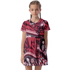 Adventure Time Cartoon Kids  Asymmetric Collar Dress by Bedest