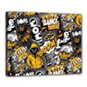 Boom Bang Art Crazy Drawing Graffiti Hello Retro Sayings Yellow Canvas 20  x 16  (Stretched) View1