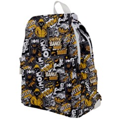 Boom Bang Art Crazy Drawing Graffiti Hello Retro Sayings Yellow Top Flap Backpack by Bedest