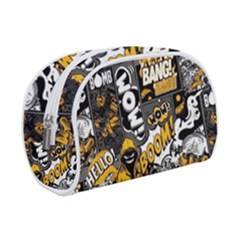 Boom Bang Art Crazy Drawing Graffiti Hello Retro Sayings Yellow Make Up Case (small) by Bedest