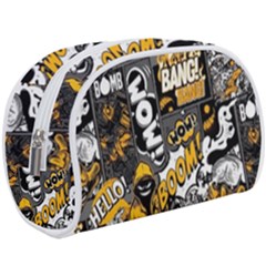 Boom Bang Art Crazy Drawing Graffiti Hello Retro Sayings Yellow Make Up Case (large) by Bedest