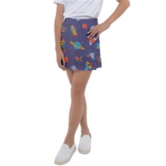 Space Seamless Patterns Kids  Tennis Skirt by Hannah976