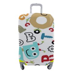 Seamless Pattern Vector With Funny Robots Cartoon Luggage Cover (small) by Hannah976