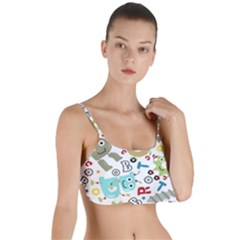 Seamless Pattern Vector With Funny Robots Cartoon Layered Top Bikini Top  by Hannah976