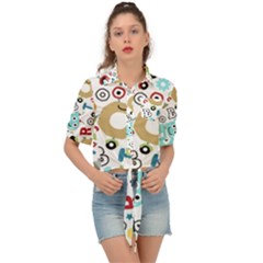 Seamless Pattern Vector With Funny Robots Cartoon Tie Front Shirt  by Hannah976