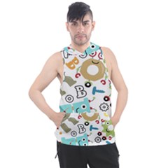 Seamless Pattern Vector With Funny Robots Cartoon Men s Sleeveless Hoodie by Hannah976