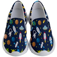 Big Set Cute Astronauts Space Planets Stars Aliens Rockets Ufo Constellations Satellite Moon Rover V Kids Lightweight Slip Ons by Hannah976