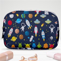 Big Set Cute Astronauts Space Planets Stars Aliens Rockets Ufo Constellations Satellite Moon Rover V Make Up Pouch (small) by Hannah976