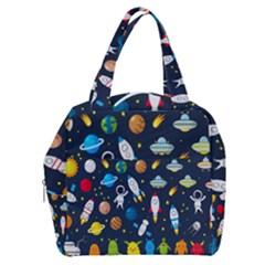 Big Set Cute Astronauts Space Planets Stars Aliens Rockets Ufo Constellations Satellite Moon Rover V Boxy Hand Bag by Hannah976