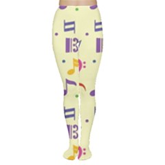 Seamless Pattern Musical Note Doodle Symbol Tights by Hannah976