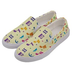 Seamless Pattern Musical Note Doodle Symbol Men s Canvas Slip Ons by Hannah976